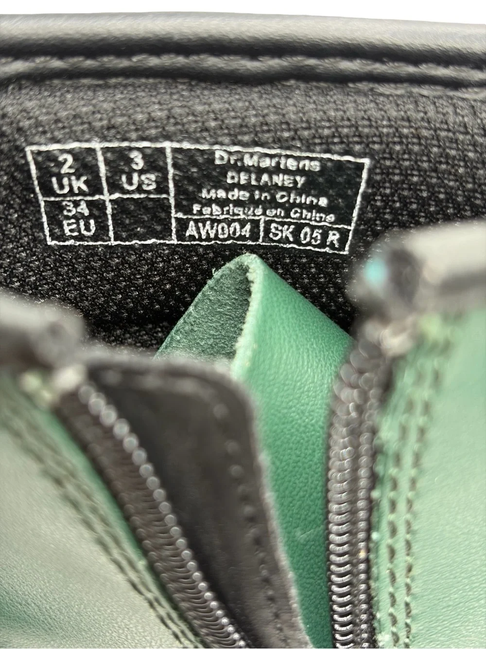 Dr. Martens green leather